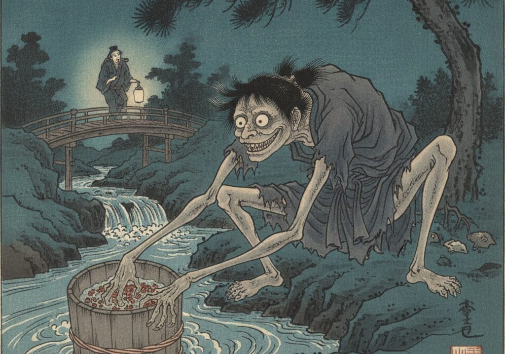 小豆洗い（あずきあらい）の浮世絵