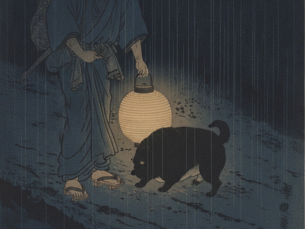 すねこすりの浮世絵