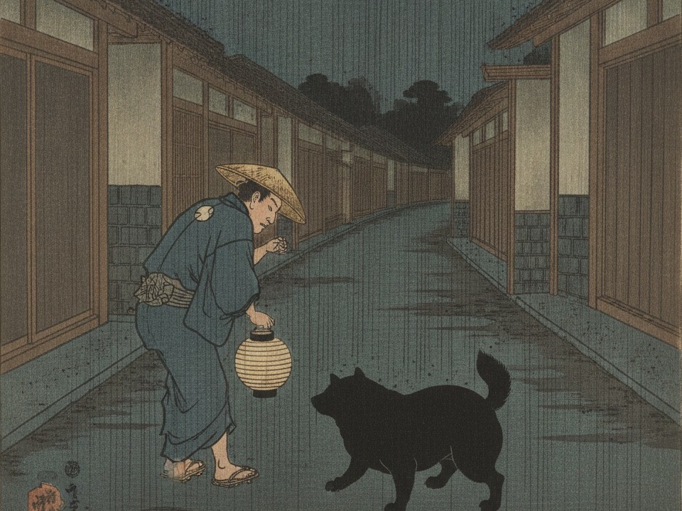 すねこすりの場面