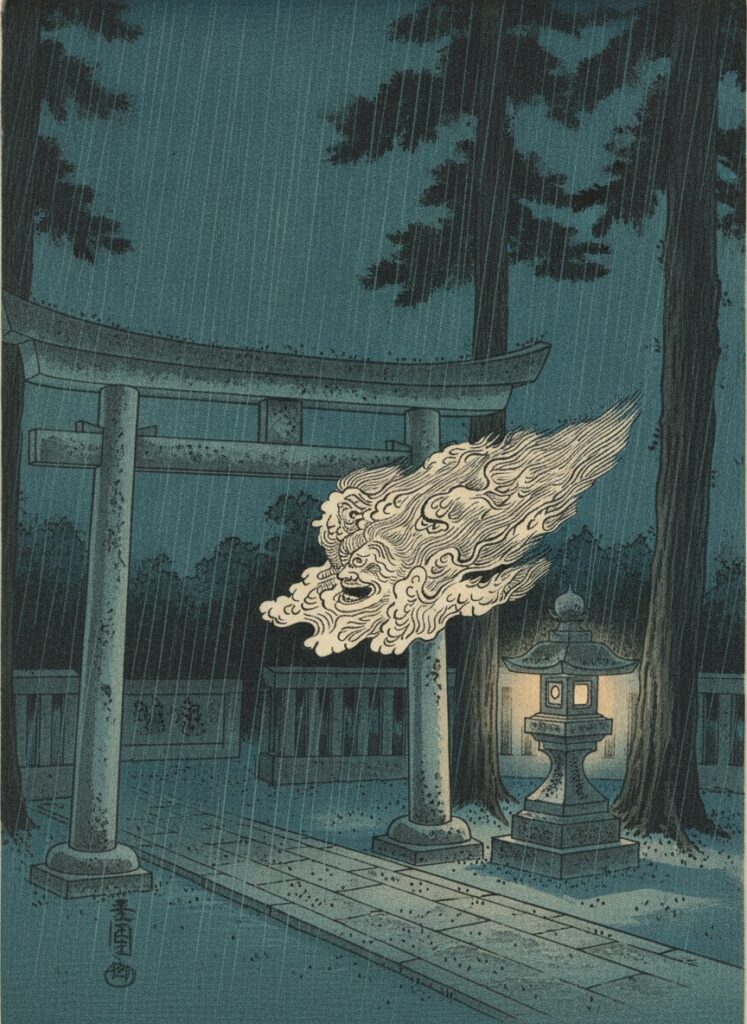 姥ヶ火の浮世絵