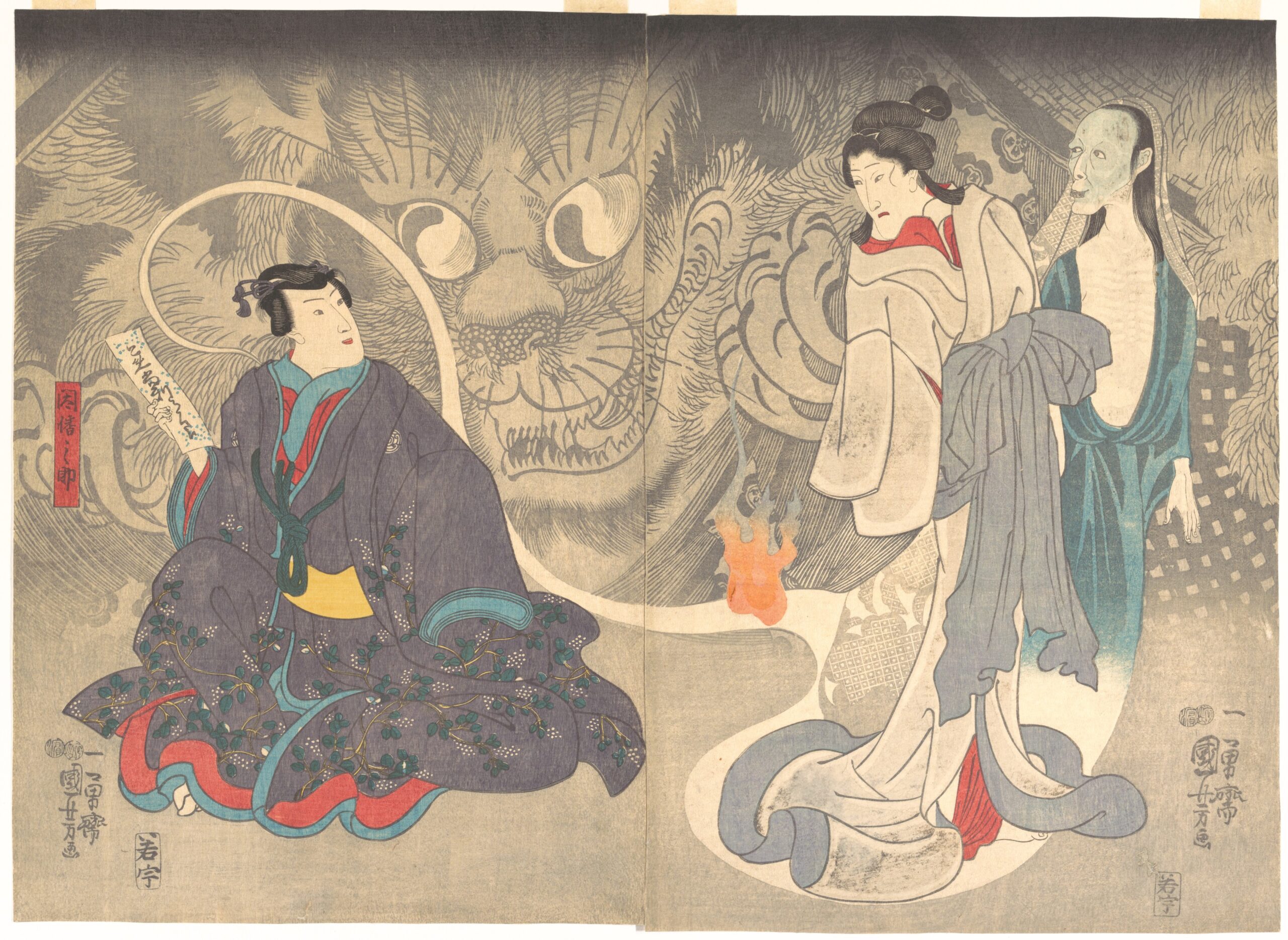 歌川国芳「岡崎の猫」1850年頃 メトロポリタン美術館蔵