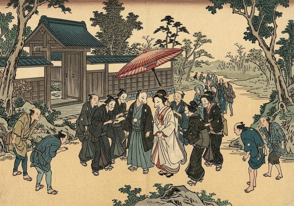 稲穂祭「きつねの嫁入り」|正体を明かさず、花岡を嫁ぐ